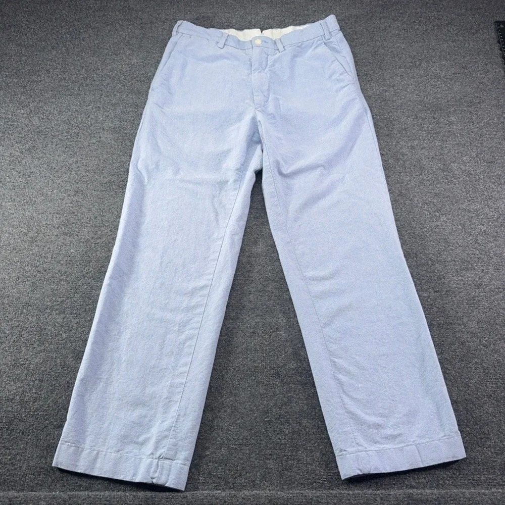 Polo Ralph Lauren Preston Fit Blue Oxford Cotton Pants Mens 32x32 (Fits 32x28)